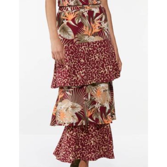 Petite Tropical Tiered Maxi Skirt - Picture 1 of 4